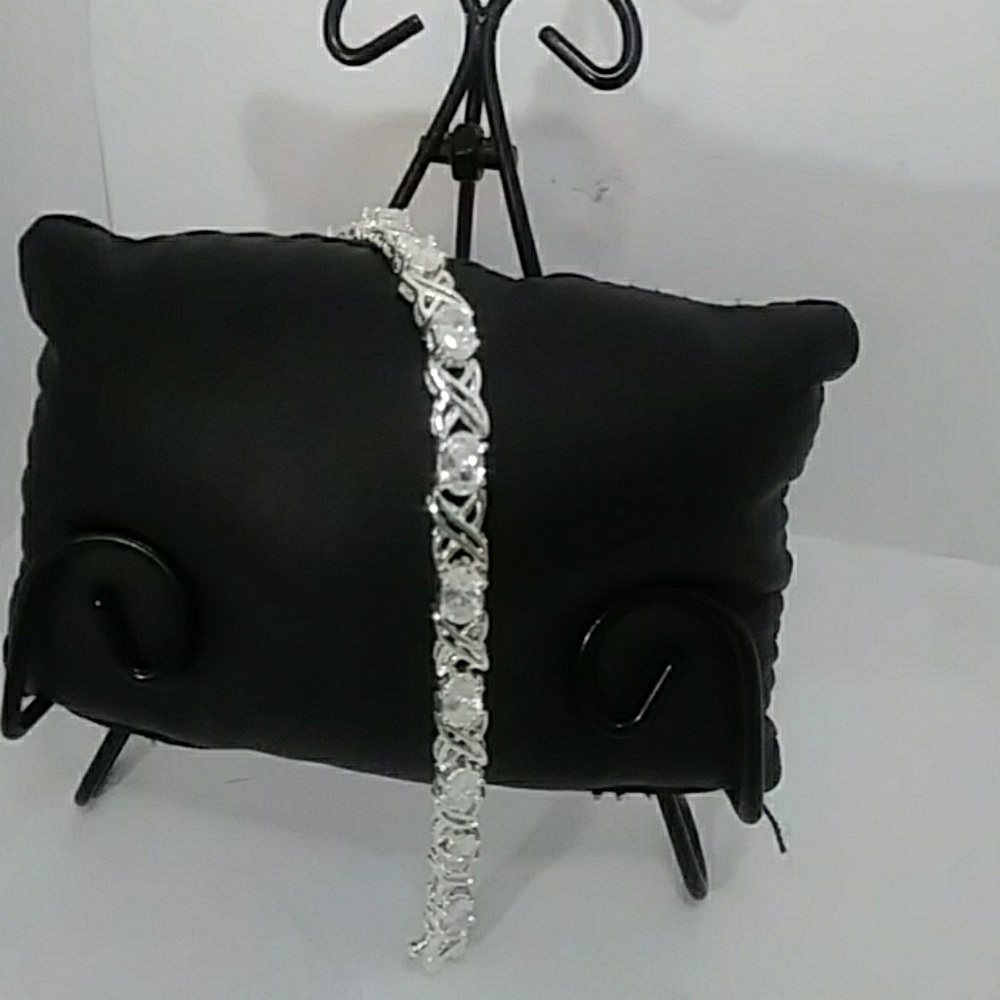 Gorgeous White Sapphire Silver Tennis Bracelet